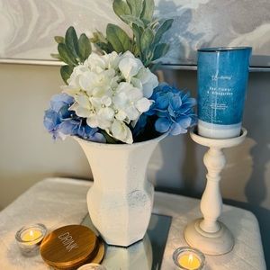 Hand painted acrylic vases with texture